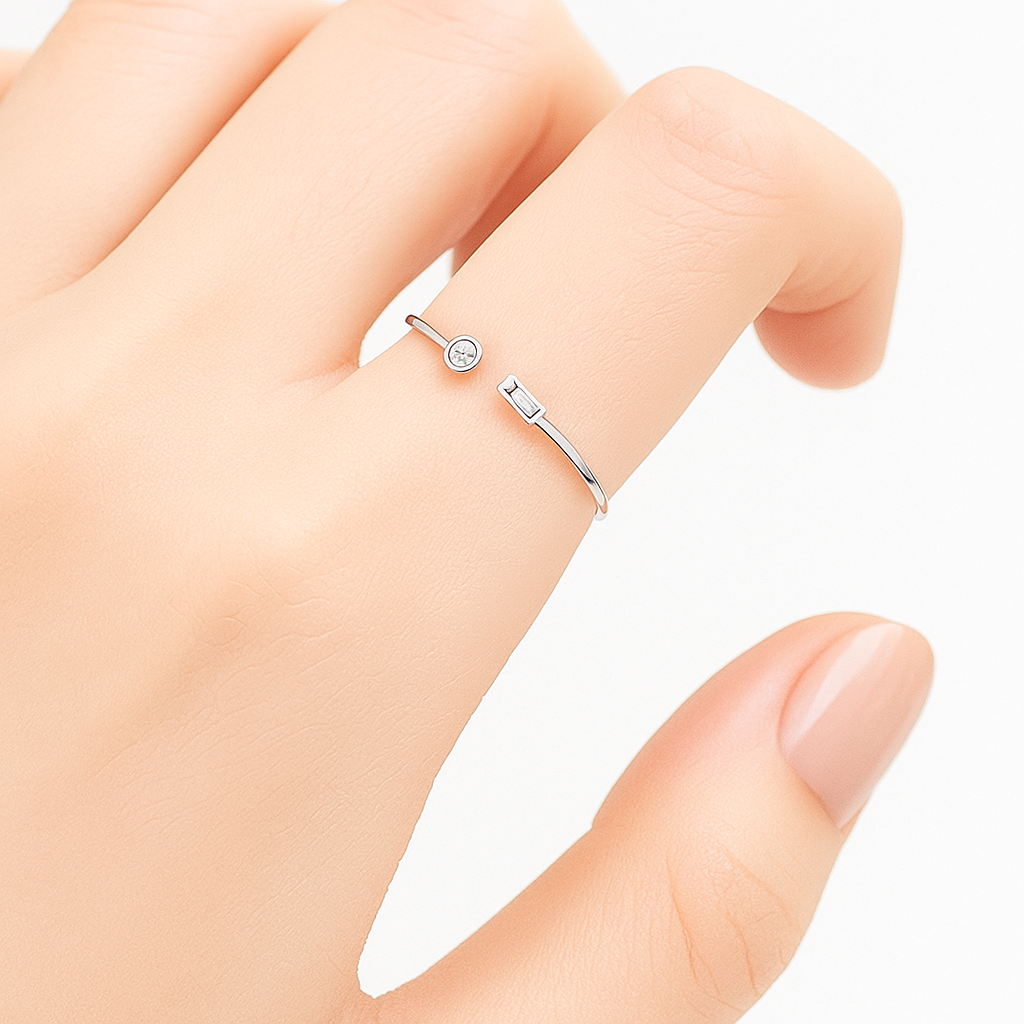 Ring mit klarem Zirkonia