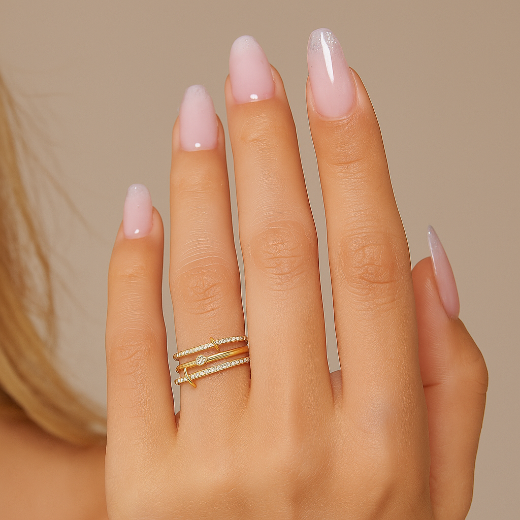 Eleganz im Dreierpack - stapelbare Geburtssteinringe