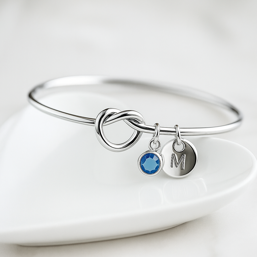 Geburtssteinarmreif Set (Silber)