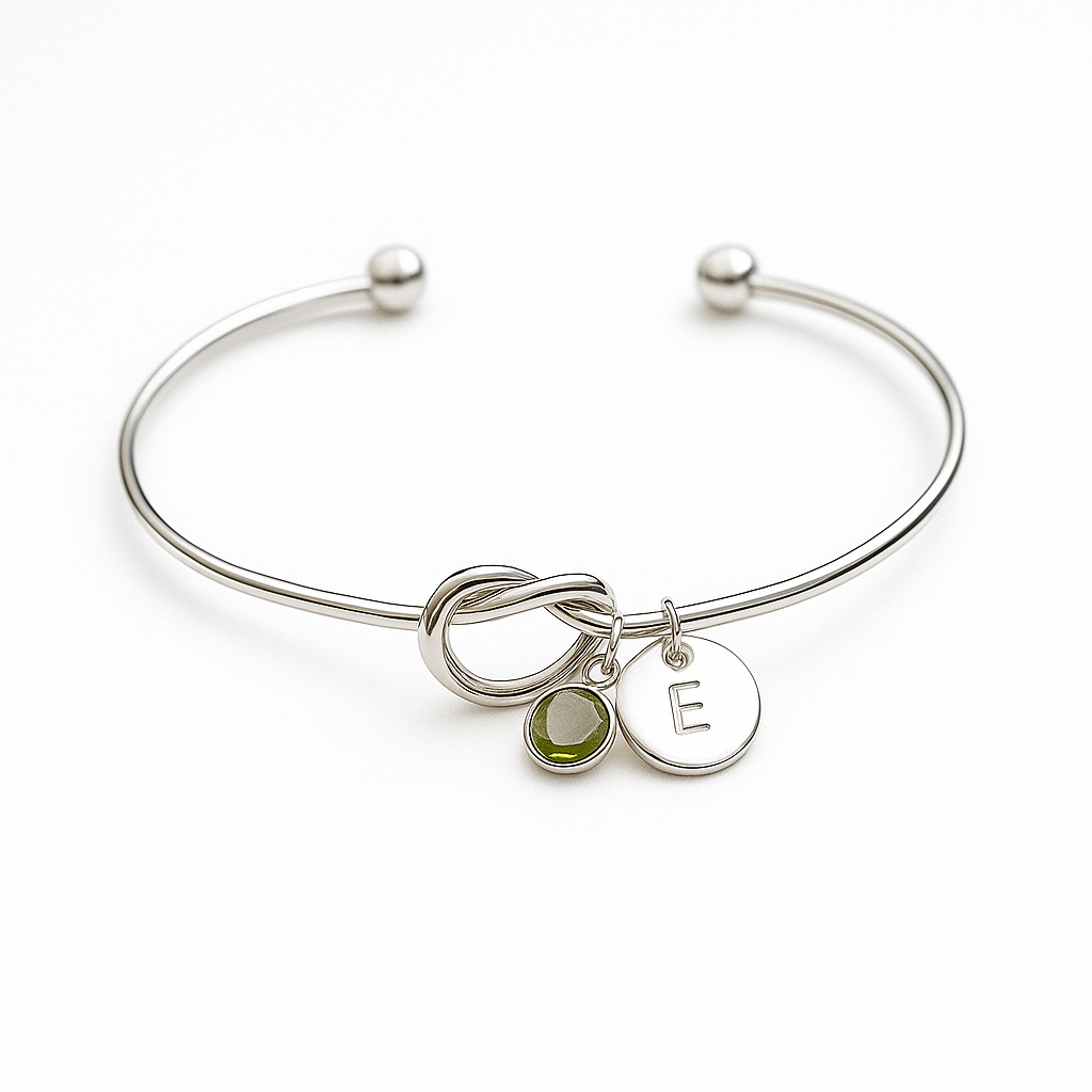 Geburtssteinarmreif Set (Silber)