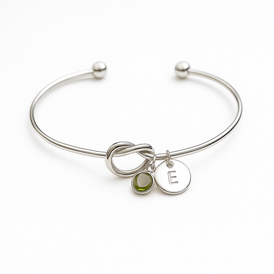 Geburtssteinarmreif Set (Silber)