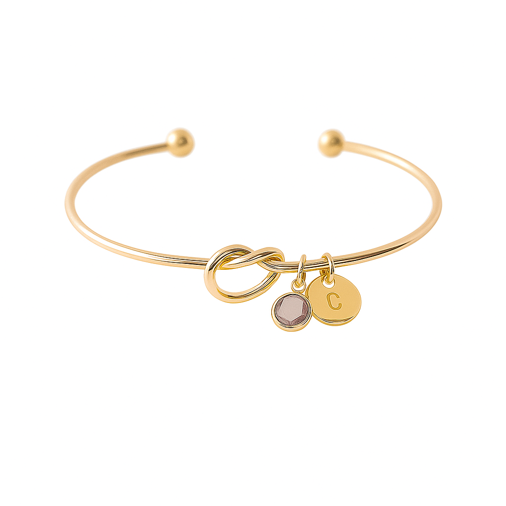 Geburtssteinarmreif Set (Gold)