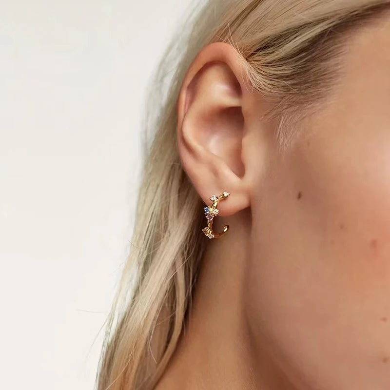 Zirkonia Ohrringe mit bunten Steinen