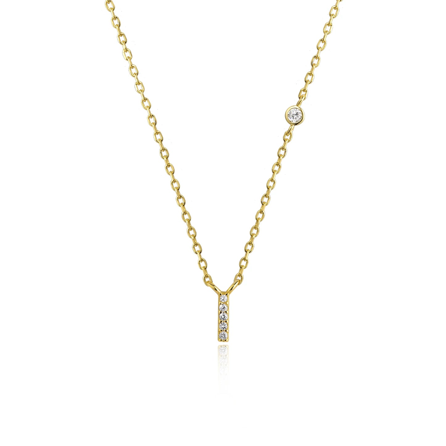 Personalisierte Halskette aus Sterlingsilber, 14K vergoldet