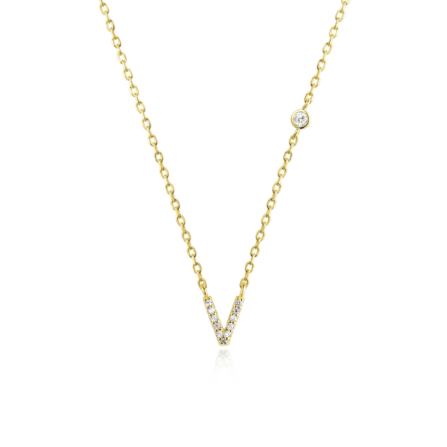 Personalisierte Halskette aus Sterlingsilber, 14K vergoldet