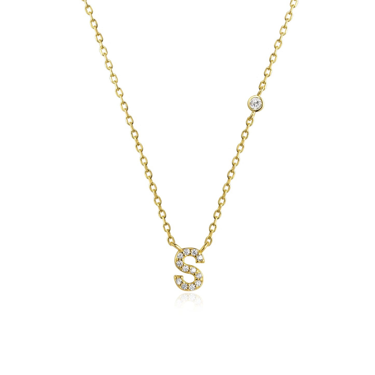 Personalisierte Halskette aus Sterlingsilber, 14K vergoldet