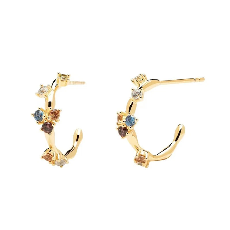 Zirkonia Ohrringe mit bunten Steinen