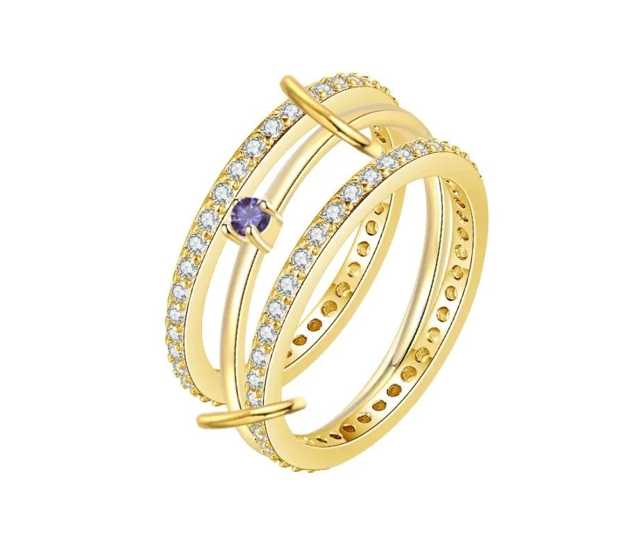 Eleganz im Dreierpack - stapelbare Geburtssteinringe